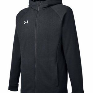 Under Armour 1351313 Men's Hustle Cold Gear Fleece Full Zip Hoodie Black 2XL